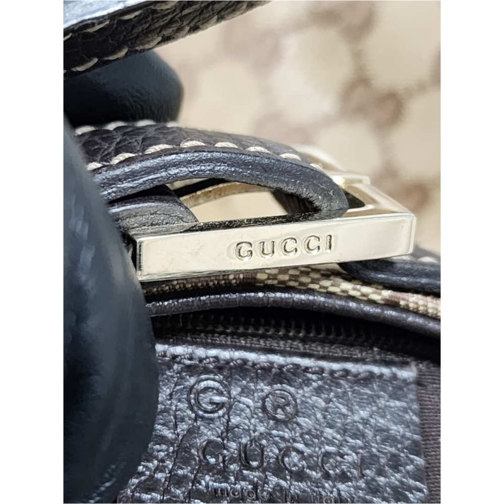 Gucci GG Canvas/Leather Belt Tote Bag Brown/Beige - Picture 10 of 15